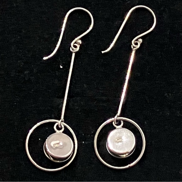 Sterling Silver 925 Dainty Shell Drop Earrings - Picture 4 of 6